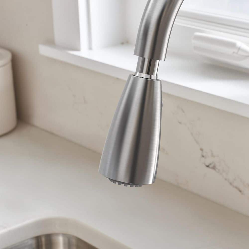 Stainless Steel Single-Handle Pull-Down Kitchen Faucet with Spray