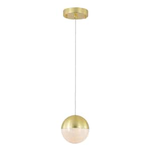 5.1 in. 1-Light Gold Modern Ball Flush Mount Included Bulb (Set of 3)