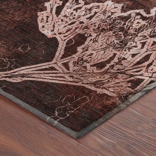 Mayfield Premium Machine Washable Abstract AMF2239 Merlot 2 ft. x 3 ft. Accent Rug