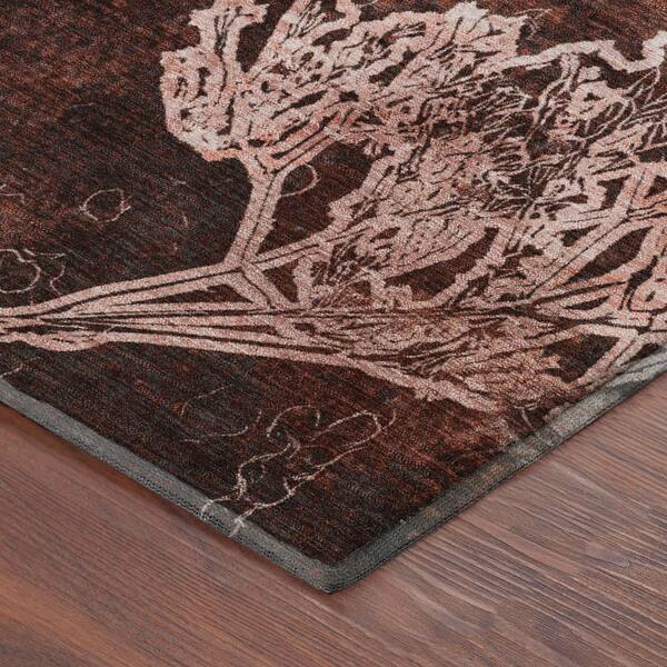 Mayfield Premium Machine Washable Abstract AMF2239 Merlot 5 ft. x 7 ft. 6 in. Area Rug