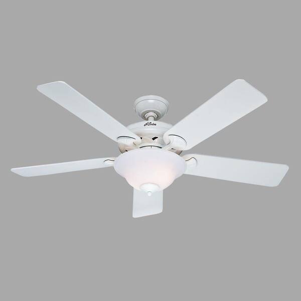 Hunter Brookline 52 in. Indoor White Ceiling Fan with Light