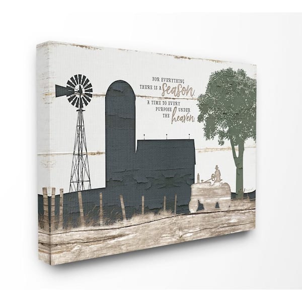 Stupell Industries 30 in. x 40 in. "For Everything There Is A Season Farm Homestead Silhouette Canvas Wall Art" by Jennifer Pugh