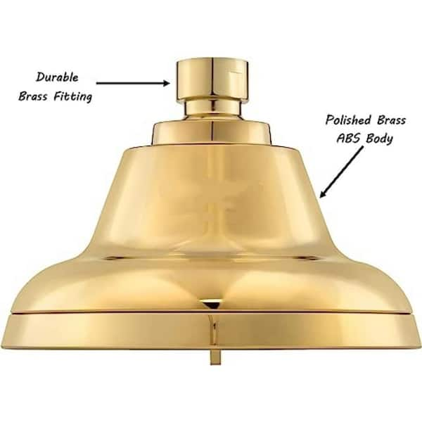 Rainfall Showerhead 6-Spray Patterns with 1.8 GPM 5 in. Wall Mount Rain  Fixed Shower Head in Polished Brass B08ZJMVSTW - The Home Depot