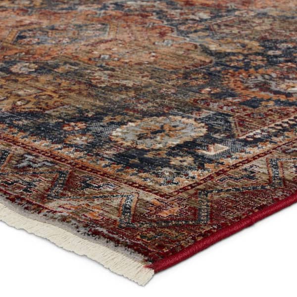 Razia Navy/Red 10 ft. x 14 ft. Medallion Area Rug
