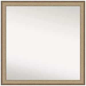 Elegant Brushed Bronze Narrow 29 in. W x 29 in. H Square Non-Beveled Framed Wall Mirror in Bronze