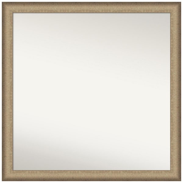 Amanti Art Elegant Brushed Bronze Narrow 29 in. W x 29 in. H Square Non-Beveled Framed Wall Mirror in Bronze