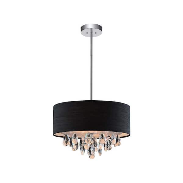 CWI Lighting Dash 3 Light Drum Shade Chandelier With Chrome Finish