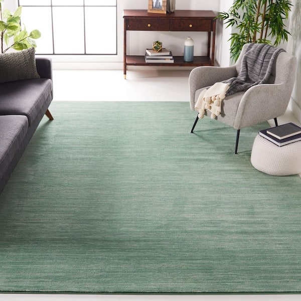 Vision Light Green 7 ft. x 7 ft. Solid Marle Square Area Rug