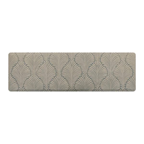 Sole Comfort Palm Fronds 22 in. x 72 in. Beige on Mist Anti-Fatigue Comfort Mat