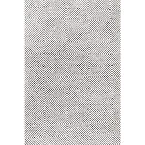Agoja Contemporary Diamonds Ivory Doormat 3 ft. x 5 ft. Area Rug