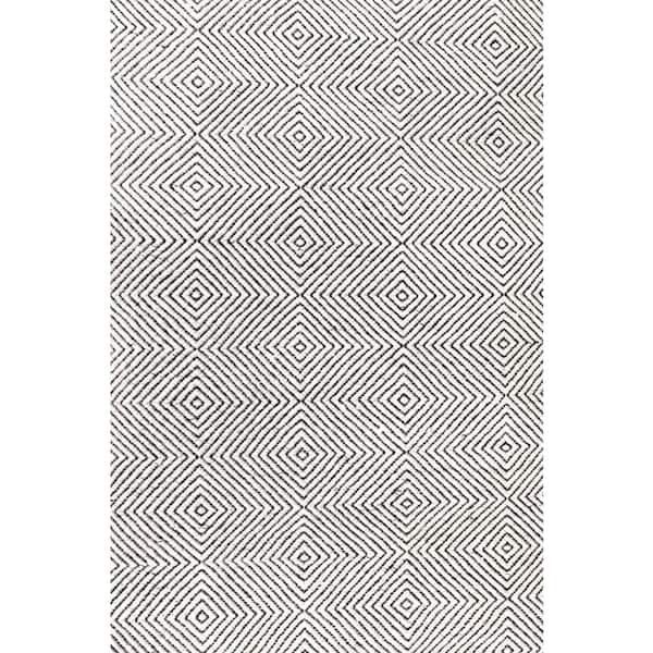 nuLOOM Agoja Contemporary Diamonds Ivory 6 ft. x 9 ft. Area Rug