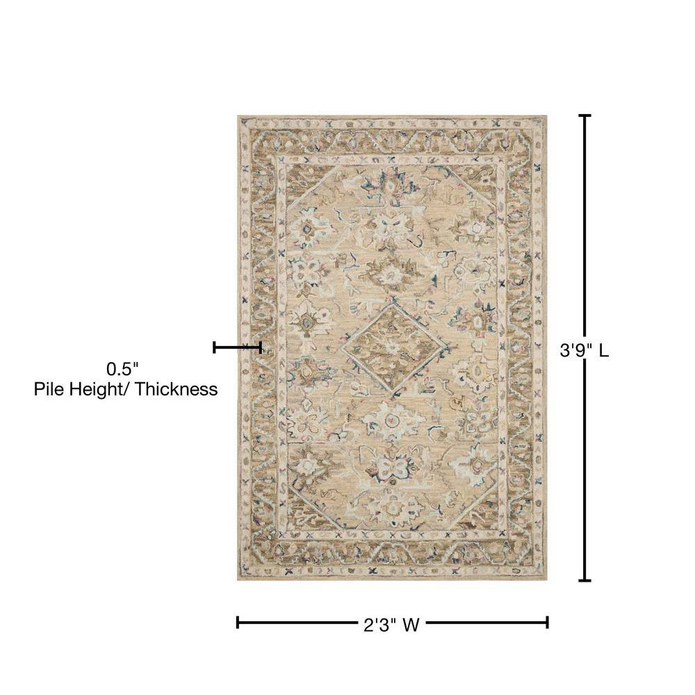 Beatty Ivory Hand-Tufted Wool Rectangular Area Rug, 2'3" x 3'9"