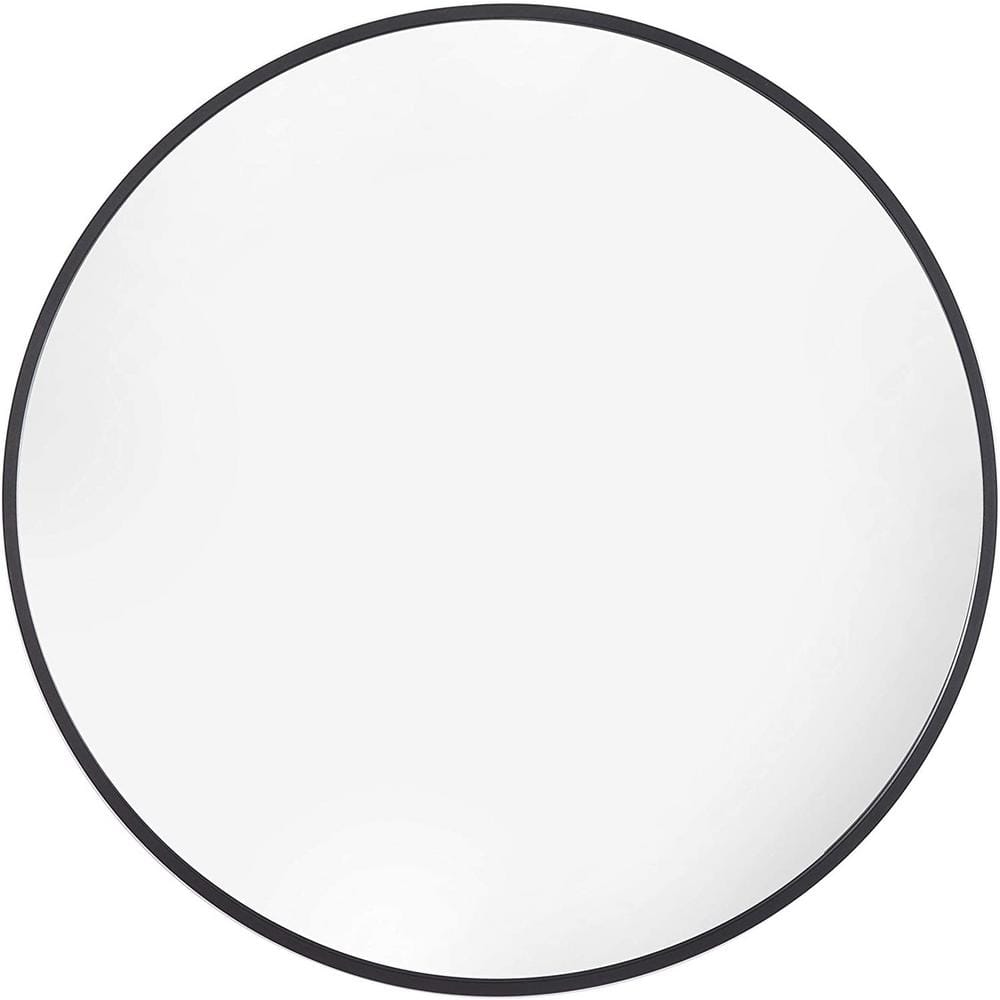 32 in. W x 32 in. H Round Aluminum Framed Wall Mount Modern Decorative Bath