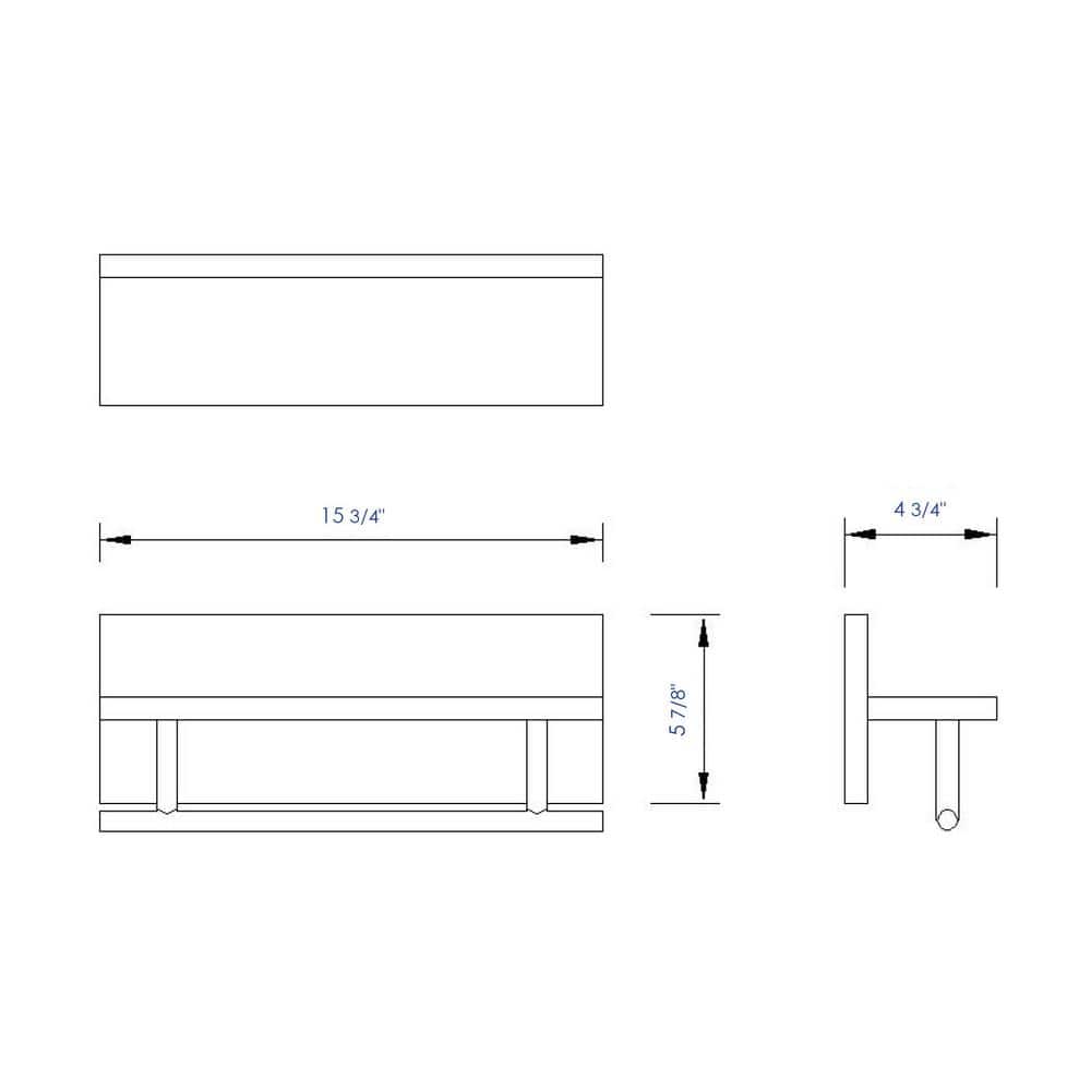 Natural Wood Wall Shelf with Chrome Towel Bar