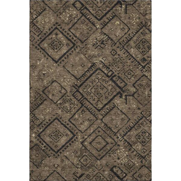 Mayfield Premium Machine Washable Abstract AMF2470 Chocolate 10 ft. x 14 ft. Area Rug