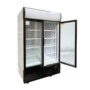 47 in. W 32 cu. ft. 2 Glass Door Merchandiser Auto Frost Reach In Upright Commercial Refrigerator Cooler in White