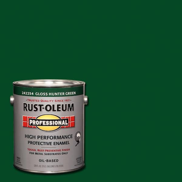 Rust-Oleum Professional 1 gal. High Performance Protective Enamel Gloss Hunter Green Oil-Based Interior/Exterior Metal Paint (2-Pack)