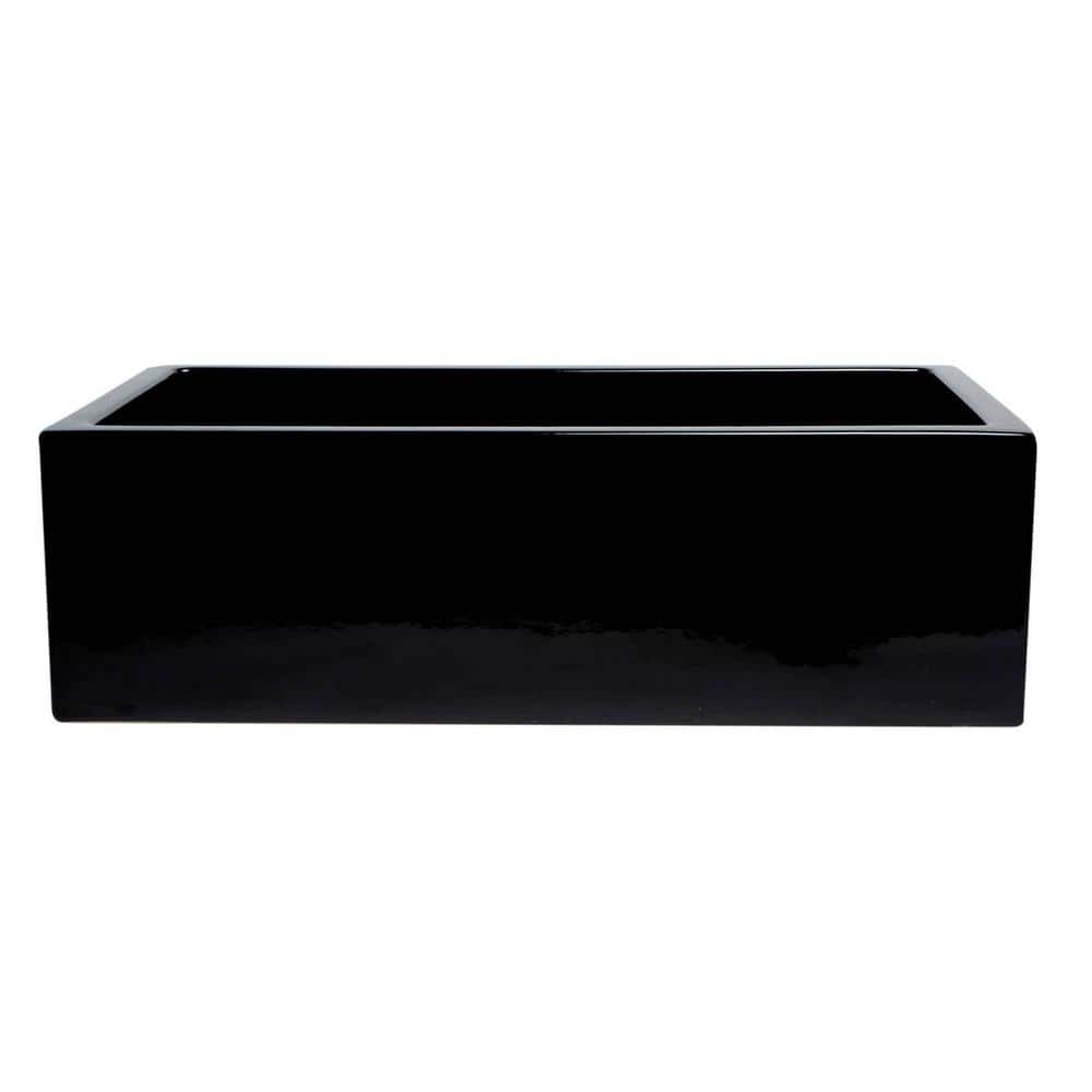 33'' Black Gloss Fireclay Farmhouse Kitchen Sink