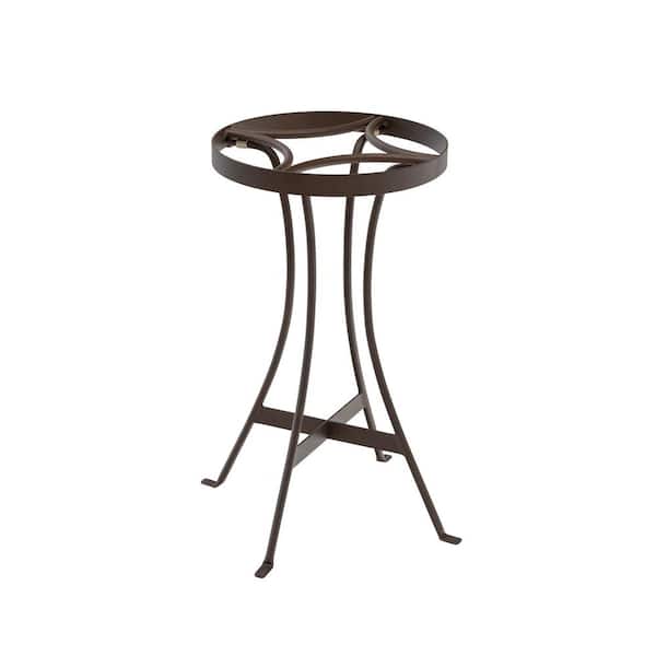 18.75 in. H x 11.25 in. W Roman Bronze Powedercoat Finish Wrought Iron Indoor Outdoor Tara Plant Stand - Middle, Patio
