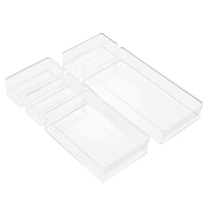 5-Piece Clear Storage Bins, Drawer Organizer for Makeup, Cosmetics, Skin Care, Vanity, and More