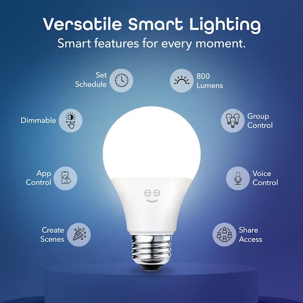 Geeni LUX 800 60W Equivalent A19 Soft White (2700K) Dimmable Smart