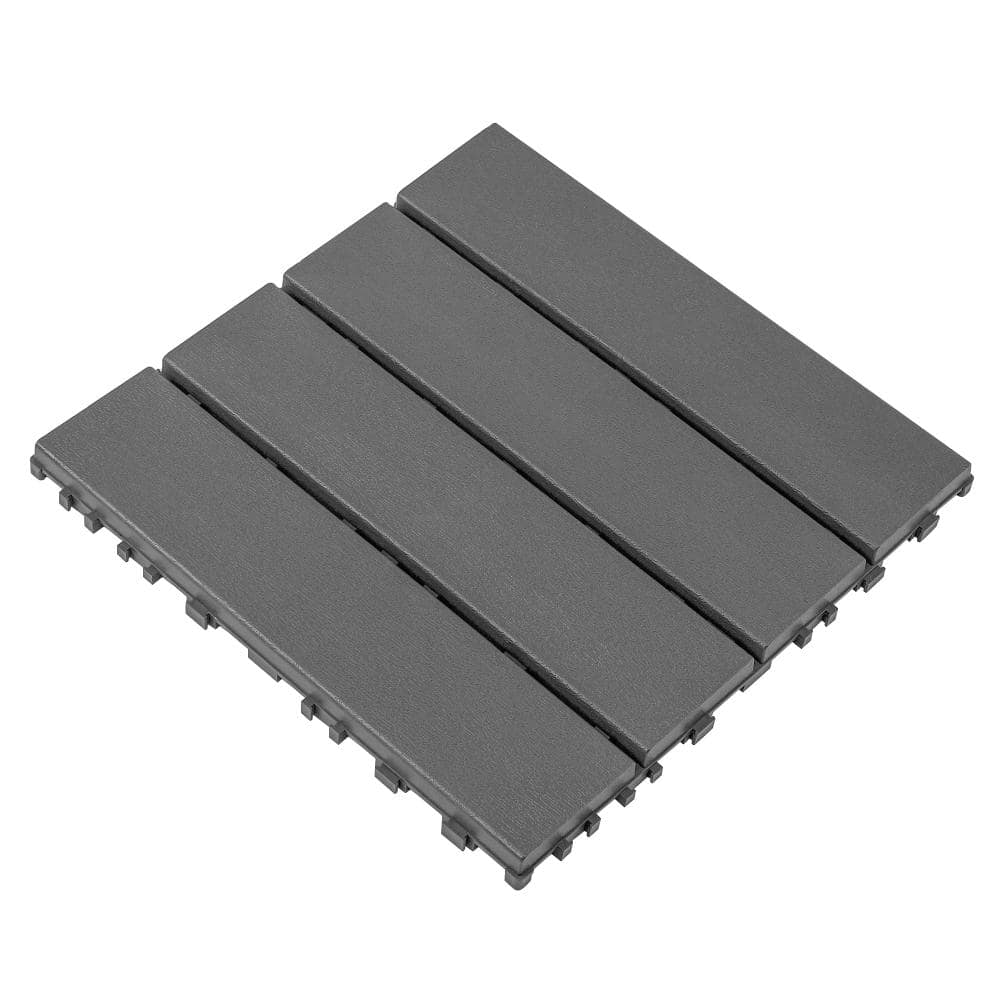 Plastic Interlocking Decking Tiles 44 Packs of Terrace Decking Tiles Dark Gray for Bathroom price history on PriceWatchPro