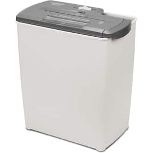 8-Sheet Strip-Cut Paper, CD and Credit Card Shredder Basket in White