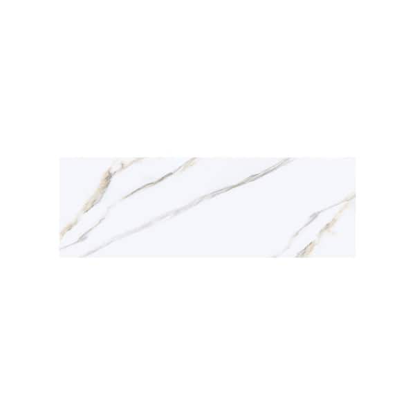 Jeffrey Court Turret Calacatta White 12 in. x 36 in. Glossy