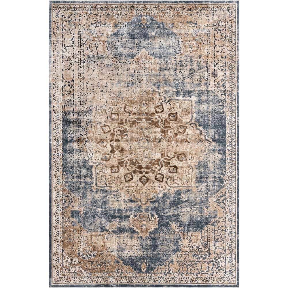Unique Loom Chateau Roosevelt Slate Blue 10 ft. x 14 ft. 5 in. Area Rug 3146813 The Home Depot