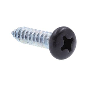 #8 x 3/4 in. Zinc Plated Steel With Black Head Self-Tapping Pan Head Phillips Drive Sheet Metal Screws (25-Pack)