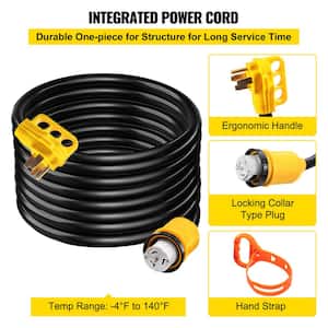 Generator Power Cord 20 ft. 50 Amp 125/250-Volt RV Extension Cord STW UL Listed with Twist Lock Connectors for RV Home