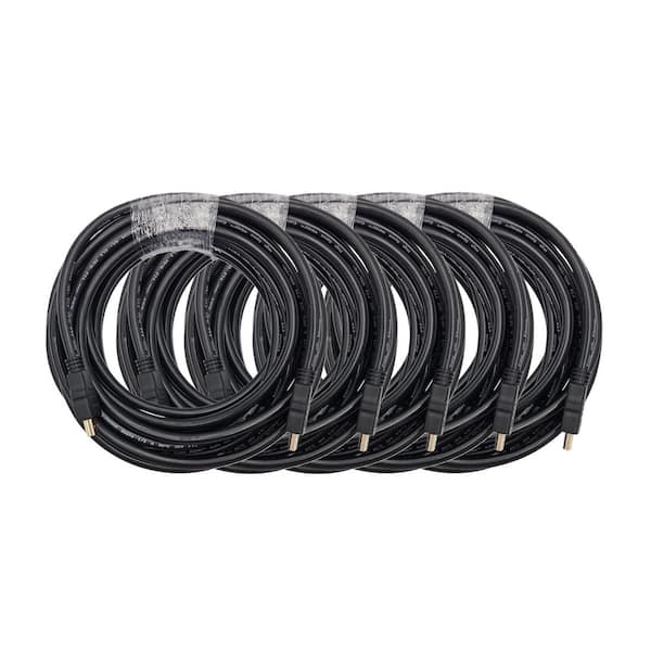 25 ft. HDMI 4K Premium CL2 Rated High-Speed Male to Male Cable with Ethernet Black (5-Pack)