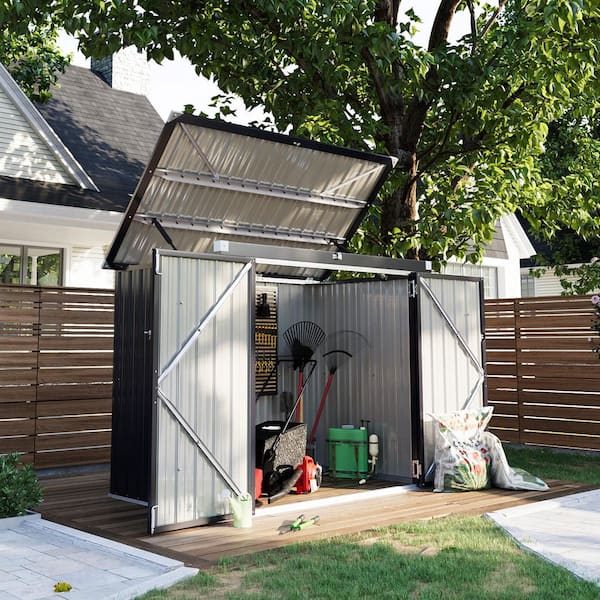 5.2 ft. W x 3.1 ft. D Trash Can Metal Storage Shed with with Chain Lid (18 sq. ft.)