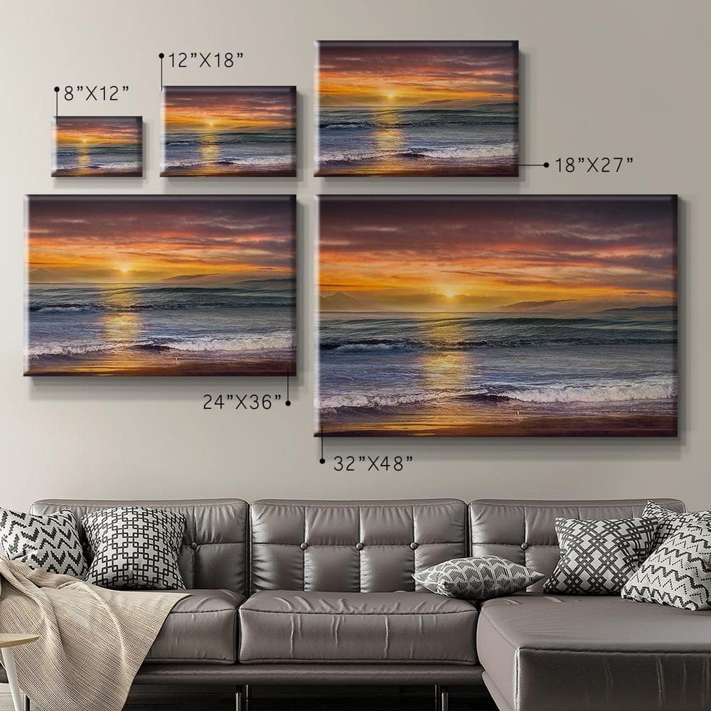 Sundown Scenic Landscape Multi-Colored Canvas Wall Art