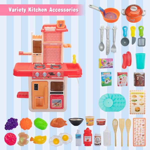 Eapura Play Kitchen Accessories, Kids Kitchen playset with Music and  Lights