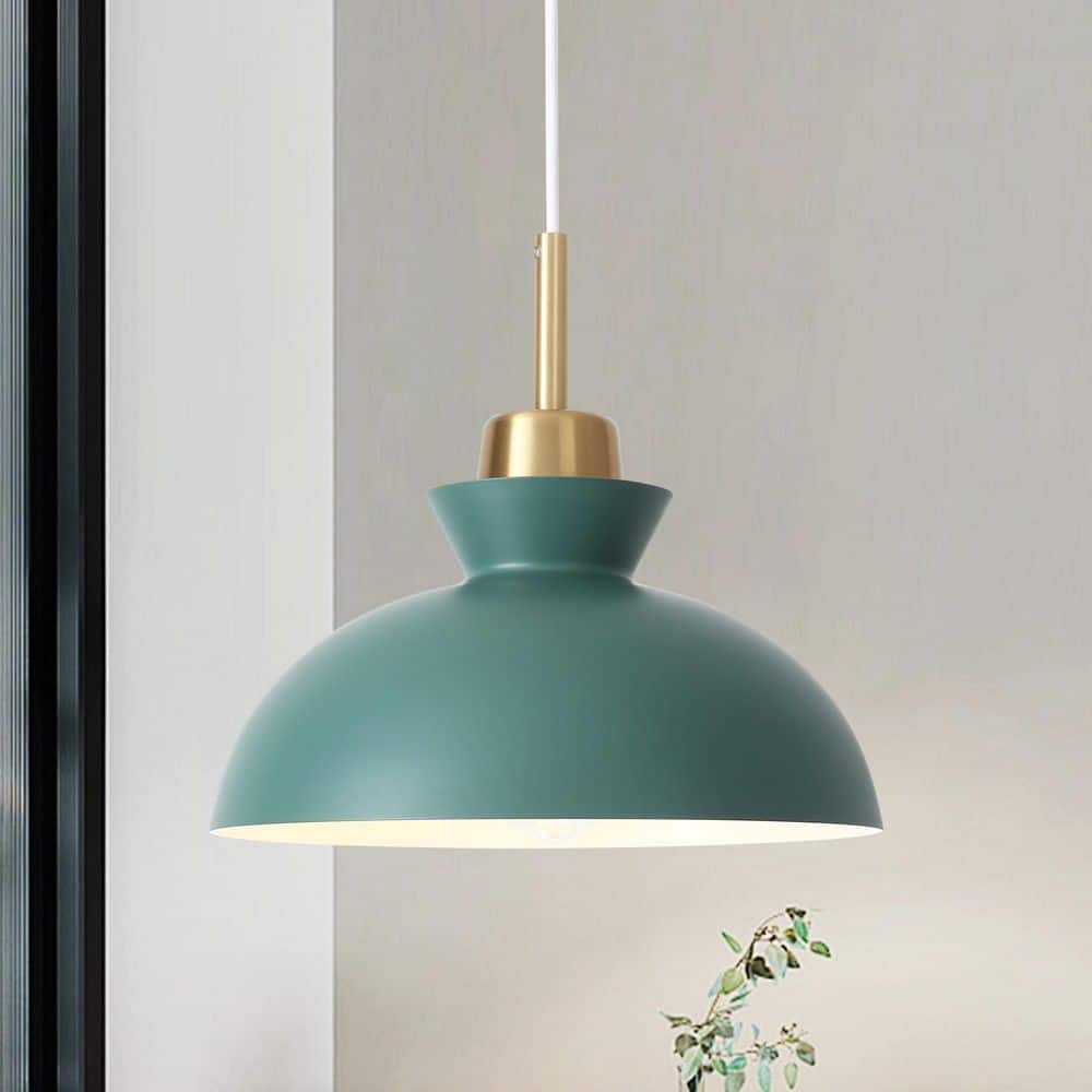 1-Light Simple Green Single Dome Pendant Light with Metal Shade price history on PriceWatchPro