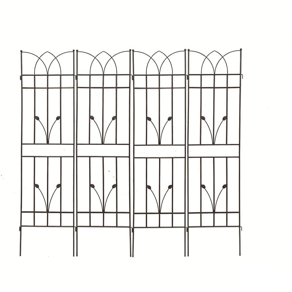 71 in. H x 17.7 in. W Brown Rustproof Metal Garden Trellis for Climbing Plants Outdoor Support (4 Pack) price history on PriceWatchPro