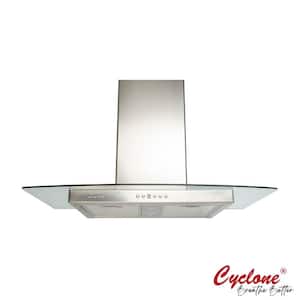 30 in. 550 CFM Glass Accent Wall Mount Range Hood with LED Lights in Stainless Steel