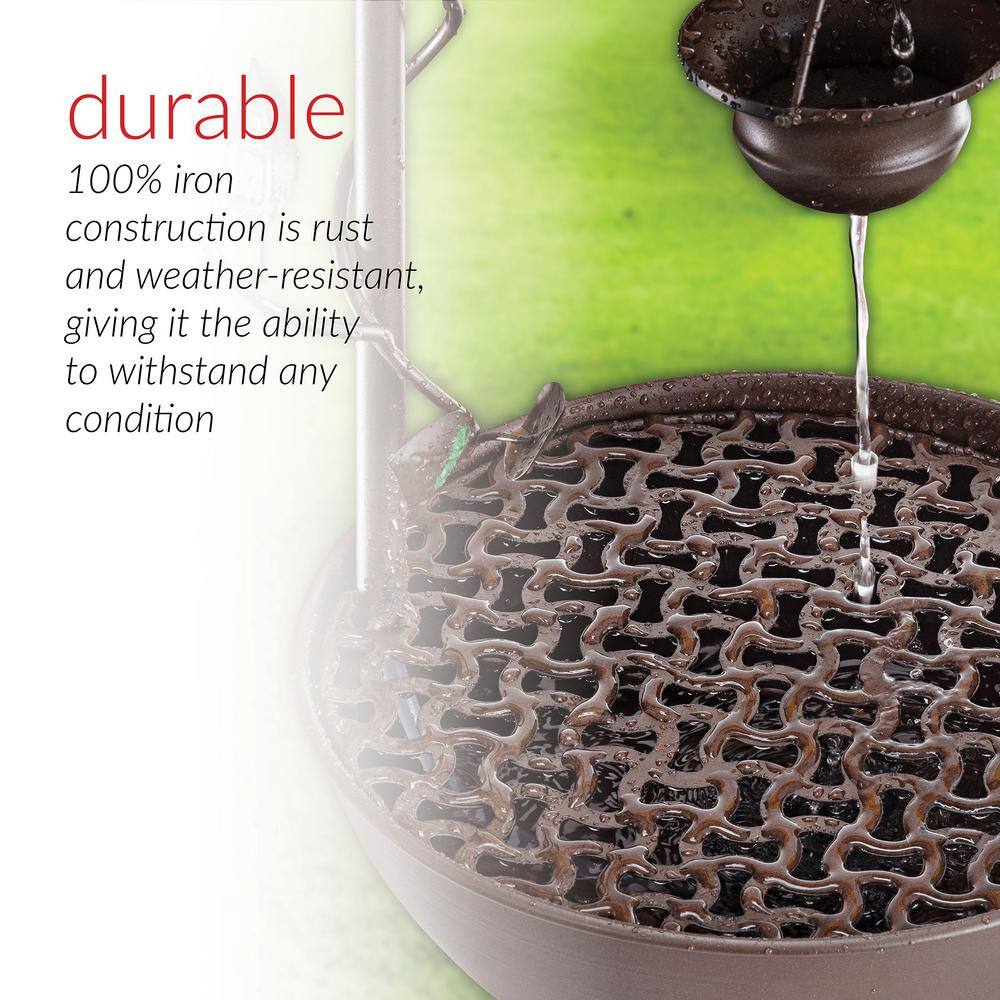 Bronze 6-Cup Tiered Outdoor Floor Fountain