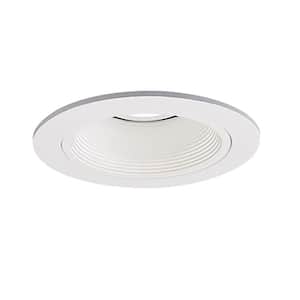 Low-Voltage 4 in. White Recessed Ceiling Light Trim with White Coilex Baffle