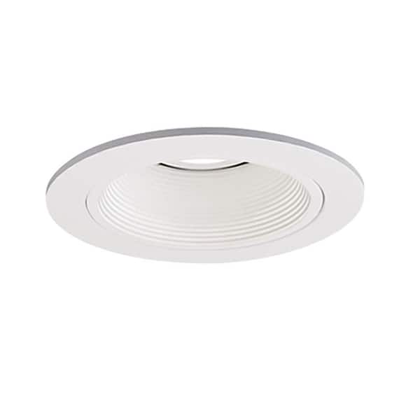 HALO Low-Voltage 4 in. White Recessed Ceiling Light Trim with White Coilex Baffle