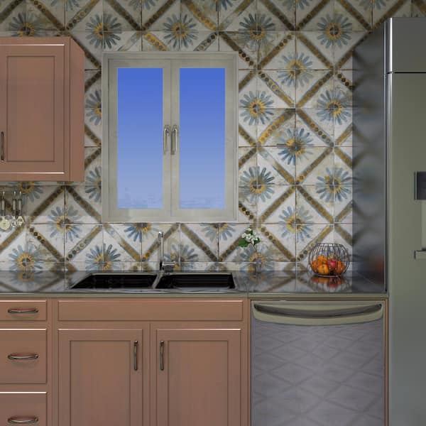 Merola Tile - Kings Marrakech Blue 17-5/8 in. x 17-5/8 in. Ceramic Floor and Wall Tile (10.95 sq. ft./Case)