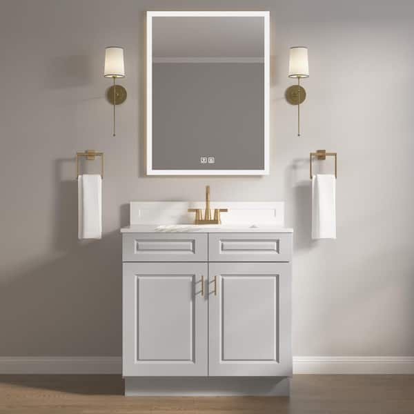 HOMLUX 36 in. W x 21 in. D x 34.5 in. H Ready to Assemble Bath Vanity Cabinet without Top in Raised Panel Dove