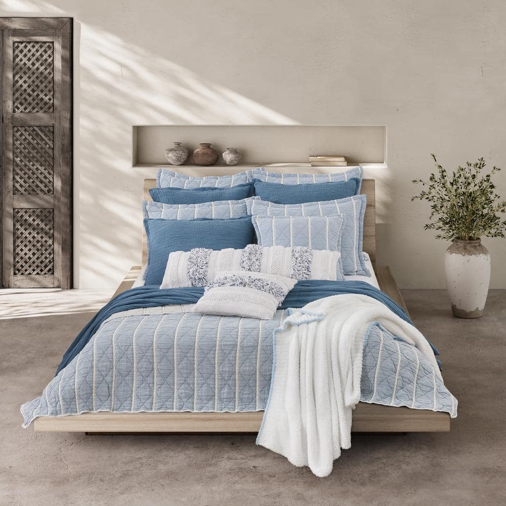 Pacifica Blue Cotton King Sham