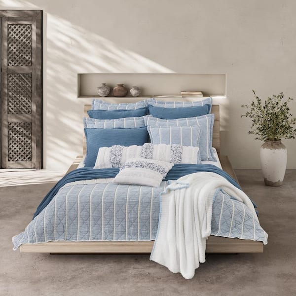 Unbranded Pacifica Blue Cotton King Sham