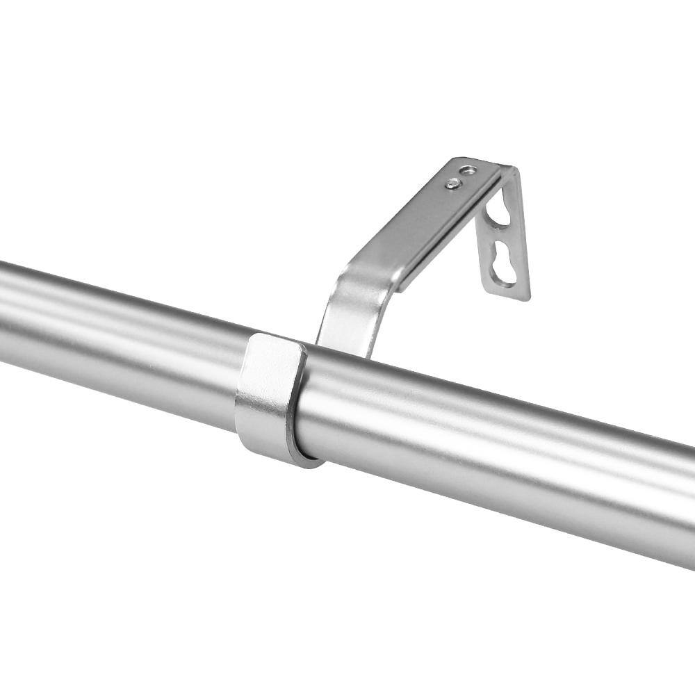 Brushed Nickel Curtain Rod with Faceted Crystal Finials, 36-66 inch