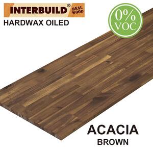 Solid Acacia 8 ft. L x 40 in. D x 1 in. T, Butcher Block Island Countertop, Brown