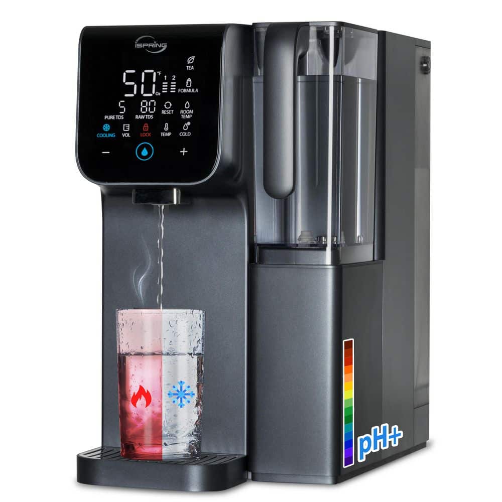 Hot & Cold Reverse Osmosis System Countertop Water Dispenser, Alkaline, TDS & Filter Lifespan Monitor, Plug and Play