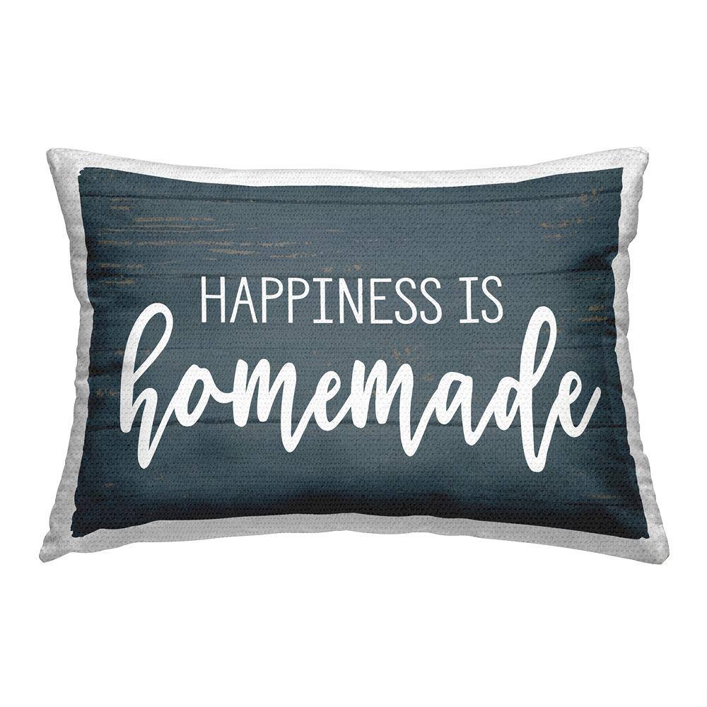 Happiness is Homemade Blue Rectangular Outdoor Throw Pillow price history on PriceWatchPro