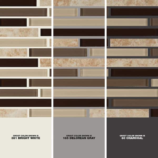 MSI - Amalfi Cafe Interlocking 12 in. x 12 in. x 0.24 in. Glass/Stone Blend Mesh-Mounted Mosaic Wall Tile (1 sq. ft. / Case)